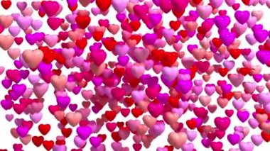 4K. Heart Icon Explosion On White Screen.