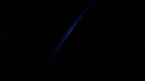 Рассвет в космосе над Землей — стоковое видео