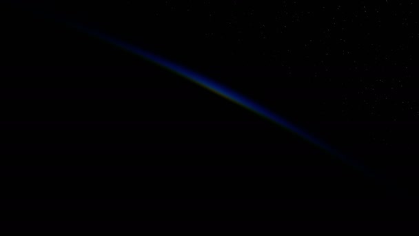 Sunrise In Space Over Blue Earth — ストック動画