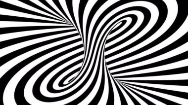 4K. Torus Inside View With Hypnotic Stripes. Seamless Looping.