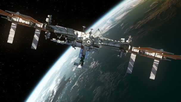 Station spatiale internationale en orbite autour de la Terre — Video