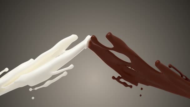 4K. Latte bianco e cioccolata. Rallentatore . — Video Stock