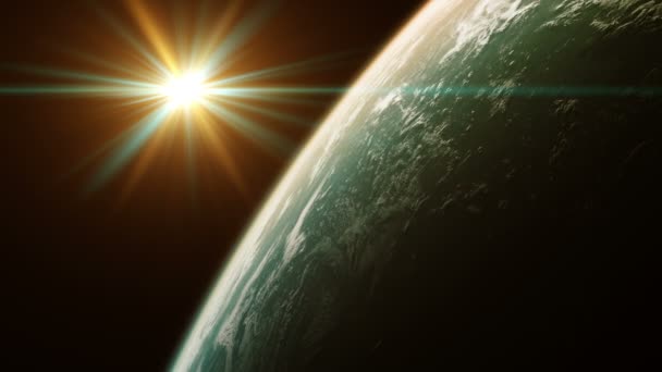 Прекрасный вид на планету из космоса. 4K . — стоковое видео