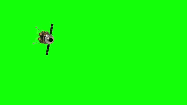 Scollegare Modulo Discesa Dalla Navicella Spaziale Schermo Verde Animazione — Video Stock