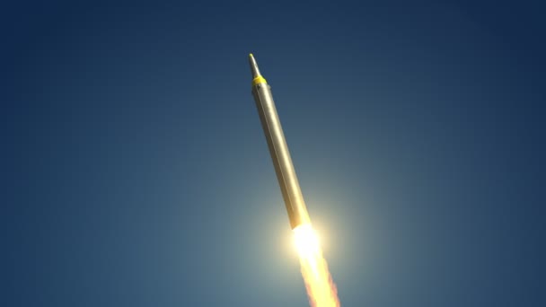 Lançamento do foguete balístico norte-coreano — Vídeo de Stock