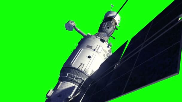 Internationaal ruimtestation boven groen scherm. — Stockvideo