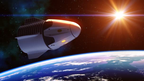 Ticari Uzay Aracı ve Kızıl Güneş — Stok video