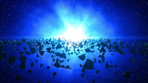 Flug über den Asteroidengürtel — Stockvideo