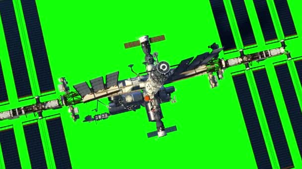 Commercial Spacecraft Is Preparing To Dock With International Space Station. Green Screen. 4K. — Stock Video