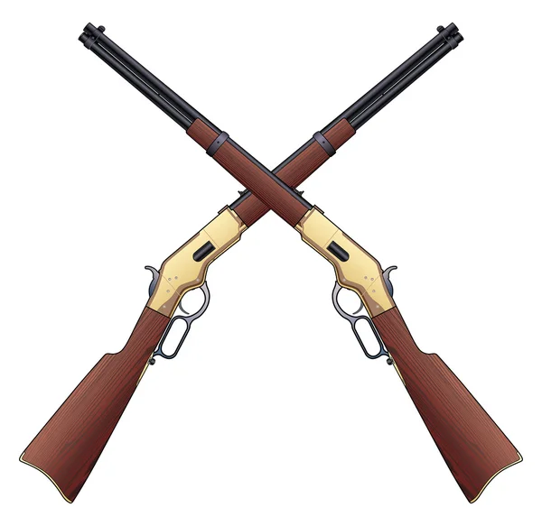 Rifles cruzados aislados — Vector de stock