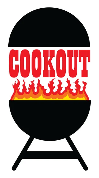 Cookout med Grill — Stock vektor