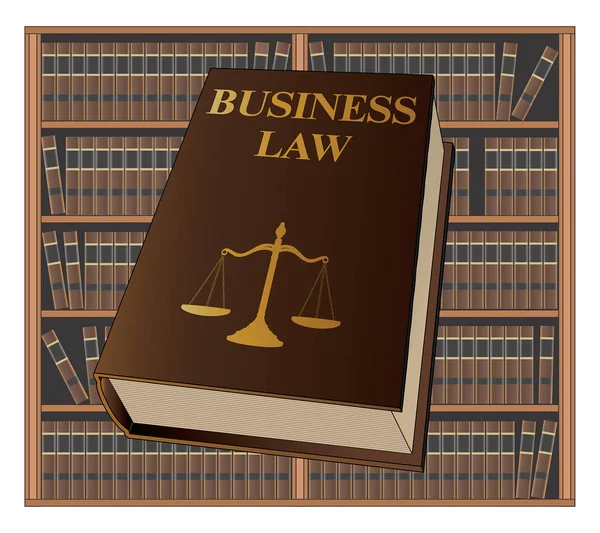 Üzleti jog könyv és könyvtár — Stock Vector