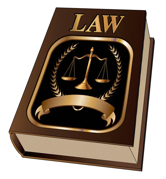 Law Book Seal Illustrazione Libro Legge Utilizzato Avvocati Giudici Con — Vettoriale Stock