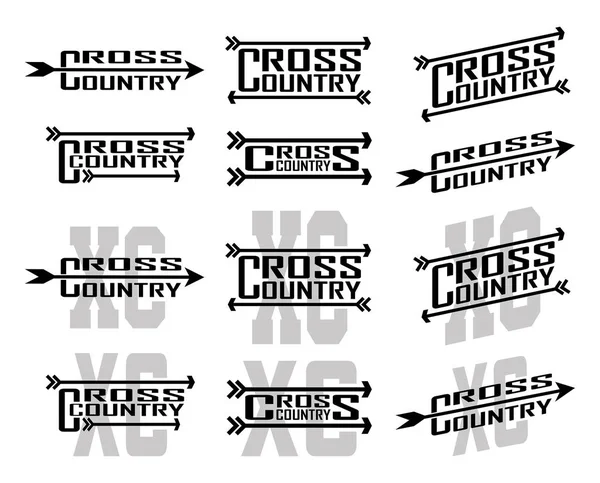 Cross Country Designs Este Ilustrație Douăsprezece Modele Pentru Alergătorii Cross — Vector de stoc