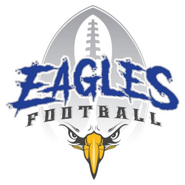 Eagles Football with Mascot (Eagles Football With Mascot), takım metni, arka planda stilize futbol grafiği ve kartalların yüzünü içeren bir maskotluk tasarım şablonu. Takım ya da okul tişörtleri, terfiler ve reklamlar için harika..