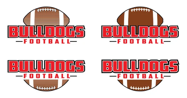 Bulldogs Football Design Team Design Template Includes Text Football Graphic — Stock vektor