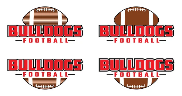 Bulldogs Football Design Modelo Design Equipe Que Inclui Texto Uma —  Vetores de Stock