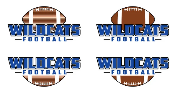 Wildcats Football Design Szablon Projektu Zespołu Który Zawiera Tekst Piłkę — Wektor stockowy