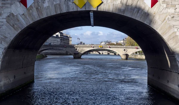 Άποψη Του Ποταμού Σηκουάνα Από Κάτω Από Pont Marie Στο — Φωτογραφία Αρχείου