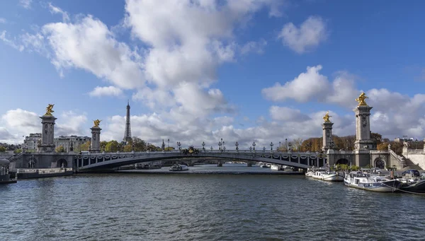 Pont Alexandre Iii Δει Από Σκάφος Απόσταση Είναι Πύργος Του — Φωτογραφία Αρχείου