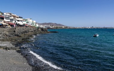 Coast of Lanzarote in the tourist town of Playa Blanca