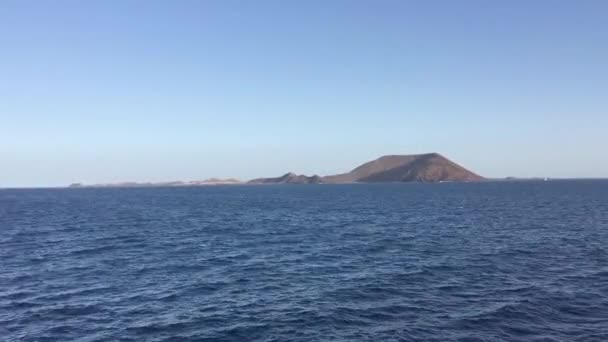 Pulau Lobos Pulau Canary Terlihat Dari Feri — Stok Video