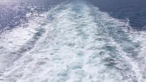 Despierta Detrás Del Ferry Agua Turbulenta Causada Por Ferry Hélice — Vídeo de stock