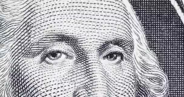 Fermeture Des Billets Dollars Américains Animation Stop Motion Images Macro — Video