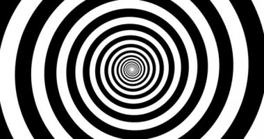Siyah ve beyaz spiral hareketli arkaplan