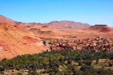 Fas kasbah, Tinghir, Atlas Dağları, Fas, Afrika 