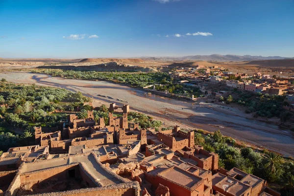 Pohled z vrcholu Ksar Ait ben haddou, Jižní provincie, Maroko — Stock fotografie zdarma
