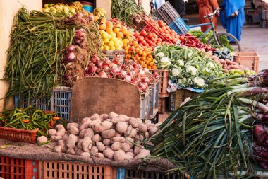 Çeşitli sebze ve meyve Taorudant, Fas Market