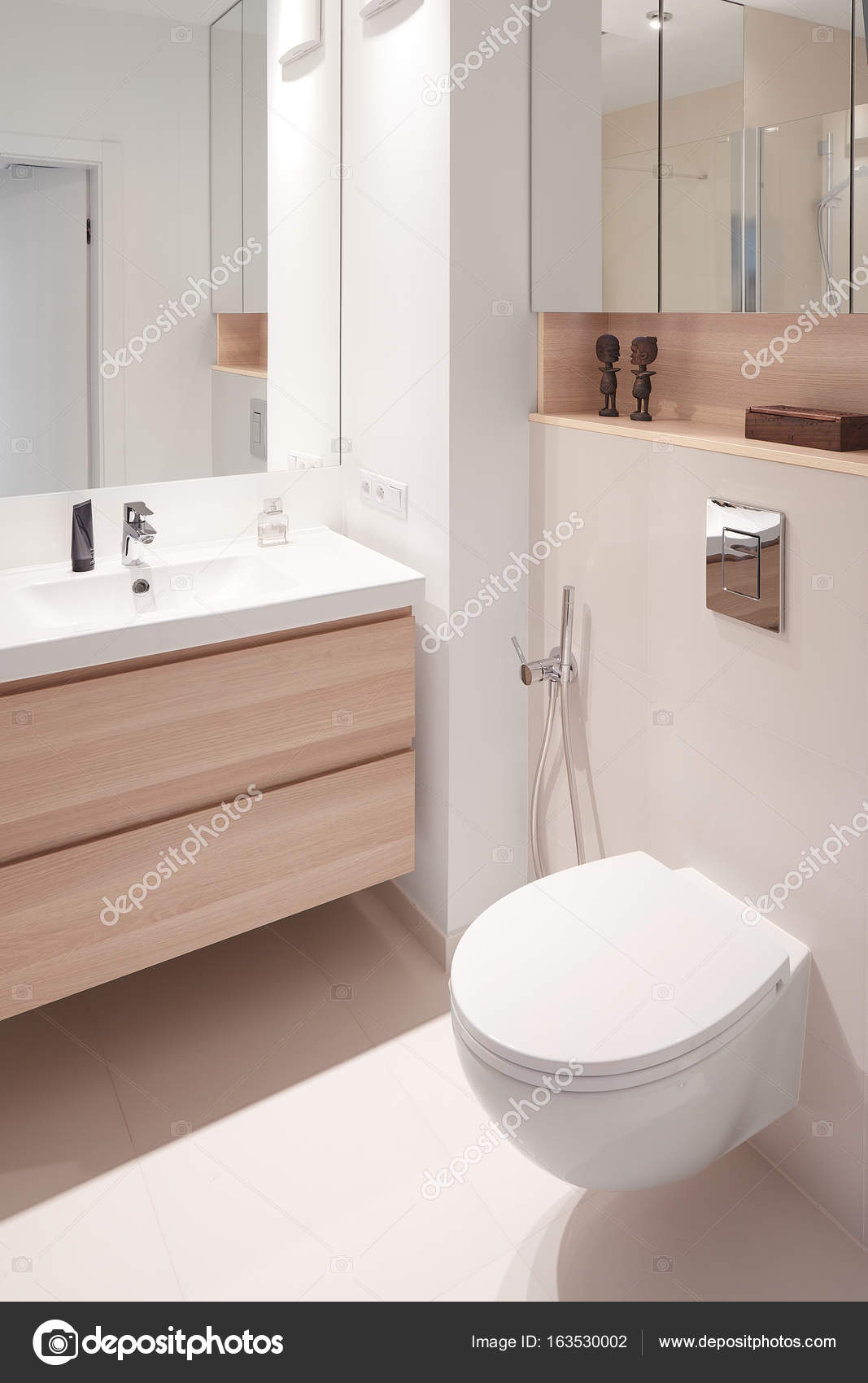 Modern Bathroom Scandinavian Interior Stock Photo