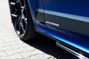 Katowice / Poland, 15.09.2019: Yeni nesil Bmw 3 serisi - 330i M Performans, küçük alan derinliği.