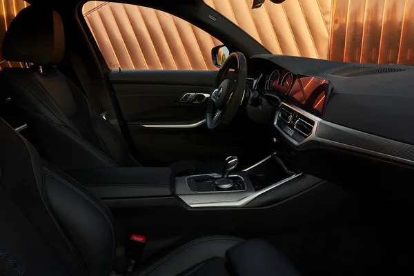 Zory / Poland - 09.15.2019: Interior BMW 330i with M Performance package. Модель G20 - 258 л.с. — стоковое фото