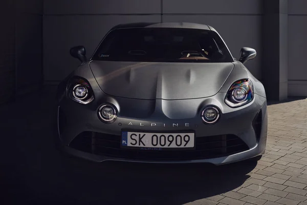 Катовице Польша 2019 Спортивный Автомобиль Alpine A110 Централизованным Двигателем 252 — стоковое фото