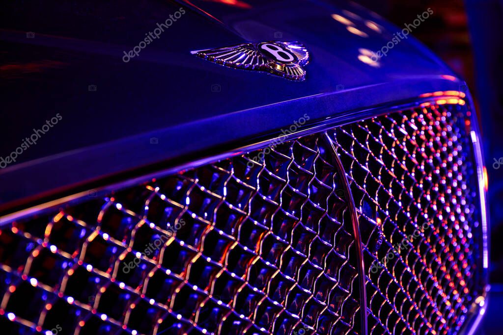 Katowice/Poland - 02.15.2018: Logo on the bonnet of the Bentley Continental GT