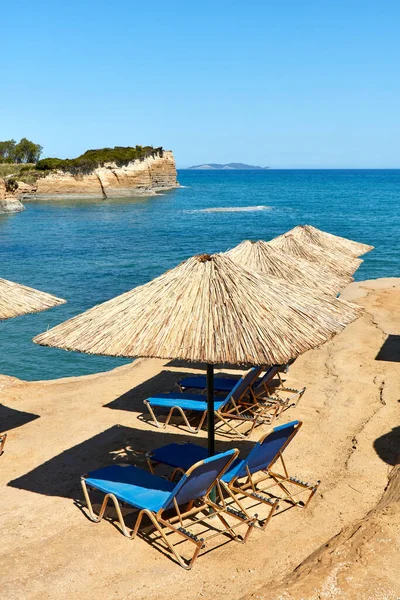 Sidari Insel Korfu Griechenland Sonniger Tag Ohne Menschen Strand Von — Stockfoto
