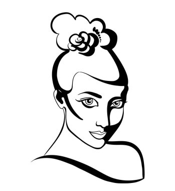 Bir kızın vektör illüstrasyonu