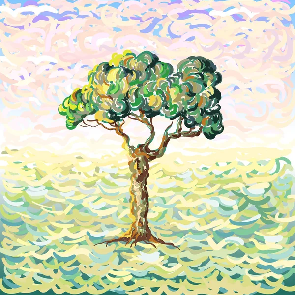Van Gogh tree — ストックベクタ