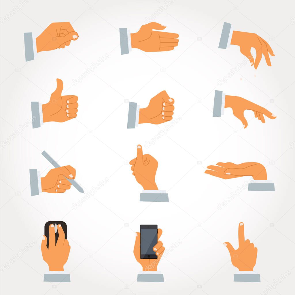 Human hand gestures and signs.