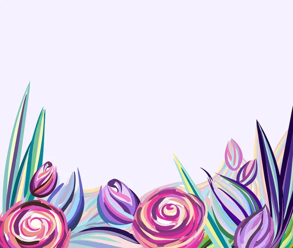 Floral φόντο. Ιμπρεσιονισμός στυλ, τραχιές πινελιές, φωτεινά χρώματα — Διανυσματικό Αρχείο
