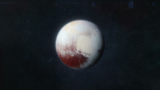 Nadert de kleine planeet Pluto — Stockvideo