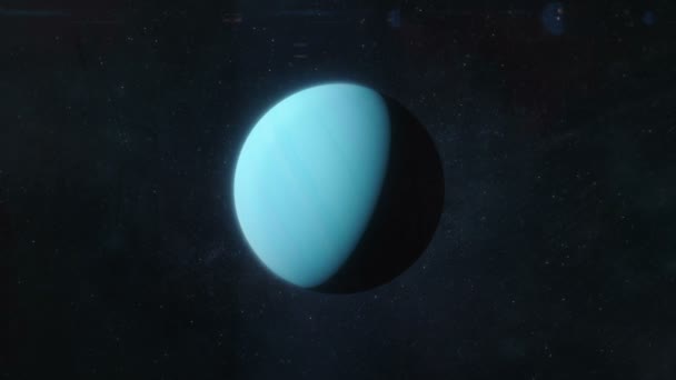 Naderen van de planeet uranus — Stockvideo