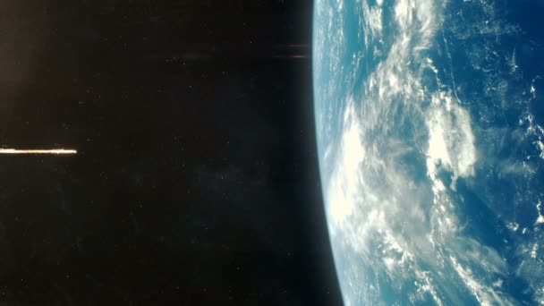 Dopad asteroidů na planetu Země oranžová — Stock video