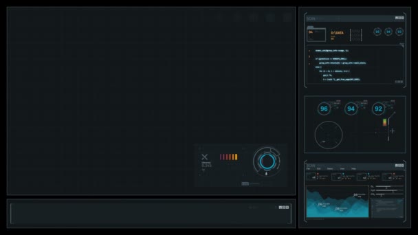 Pantalla hud genérica de ciencia ficción para pantallas de ordenador — Vídeos de Stock