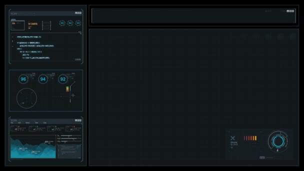 Display hud sci-fi genérico para telas de computador — Vídeo de Stock