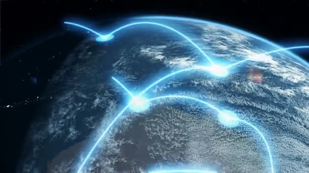 グローバルビジネスと通信ネットワーク青 — ストック動画