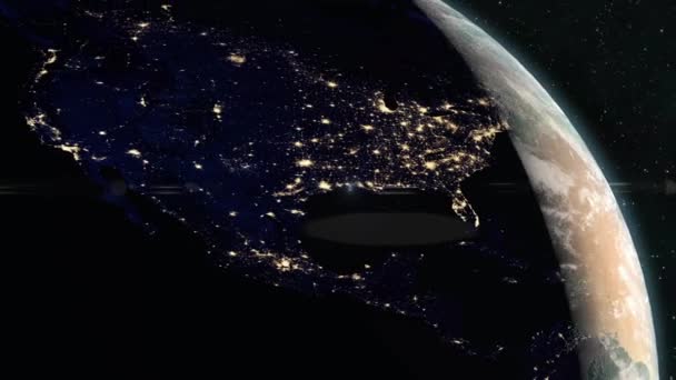 Планета Земля світанок ламається над Америкою — стокове відео