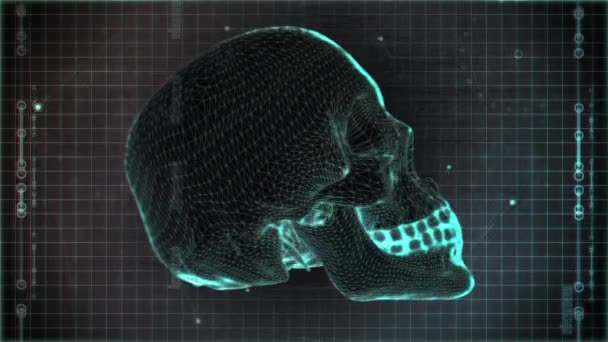 Bucle cráneo de alta tecnología — Vídeo de stock